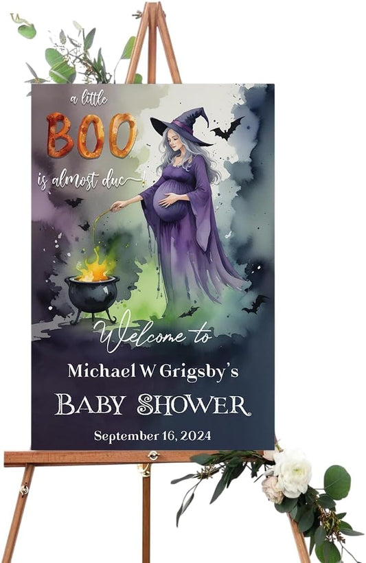 Halloween Baby Shower Welcome Sign Outdoor Yard Decor Waterproof Durable Party Decorations Pumpkin Theme Gender Reveal Fall Celebration Weather-Resistant Reusable Display Board