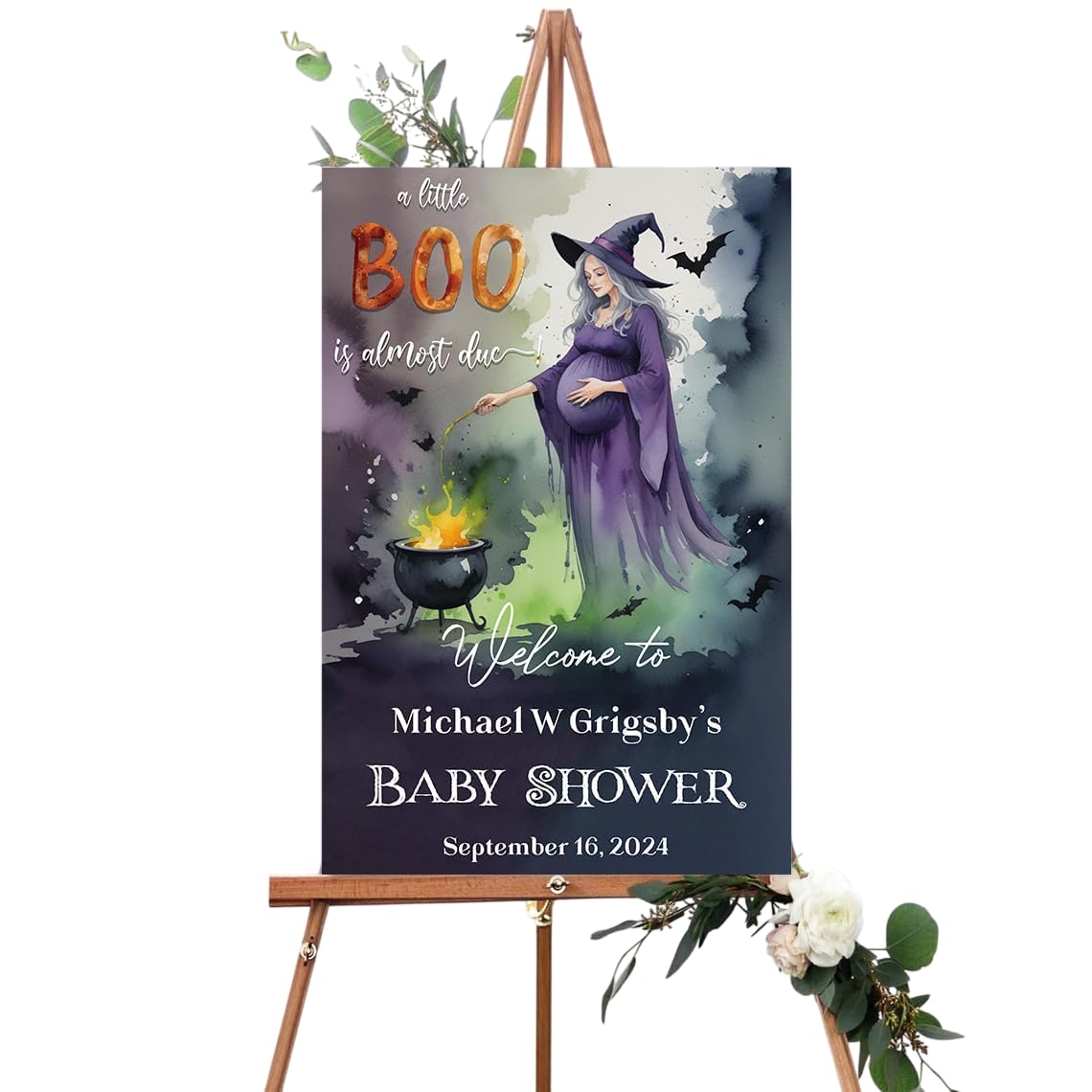 Halloween Baby Shower Welcome Sign Outdoor Yard Decor Waterproof Durable Party Decorations Pumpkin Theme Gender Reveal Fall Celebration Weather-Resistant Reusable Display Board