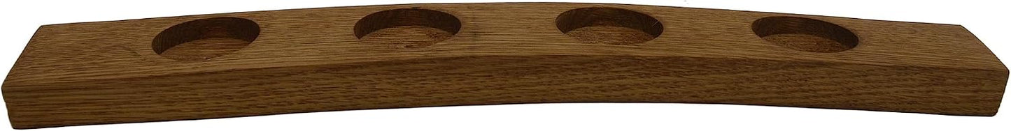 Personalized Handmade Bourbon, Scotch 4 Glass Whiskey Tasting Flight Board Made From a Kentucky Bourbon Barrel Stave (Golden Oak)(Glasses NOT included)