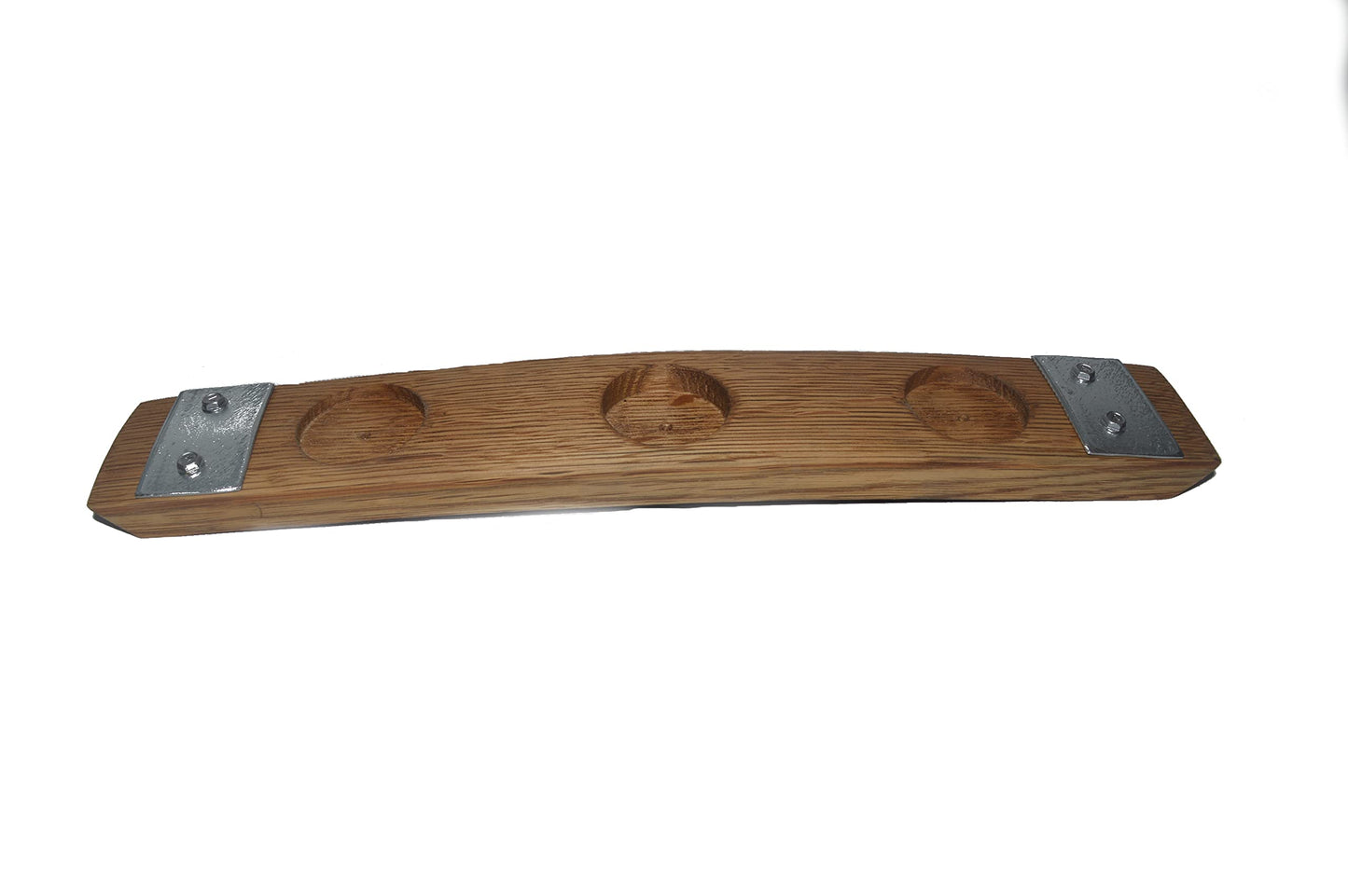 Personalized Laser Engraved Whiskey Glass Flight Tasting Board Holder 3, 4 or 5 Made from a Kentucky Bourbon barrel stave (Glasses Not Included) (5 Glass, English Chestnut)