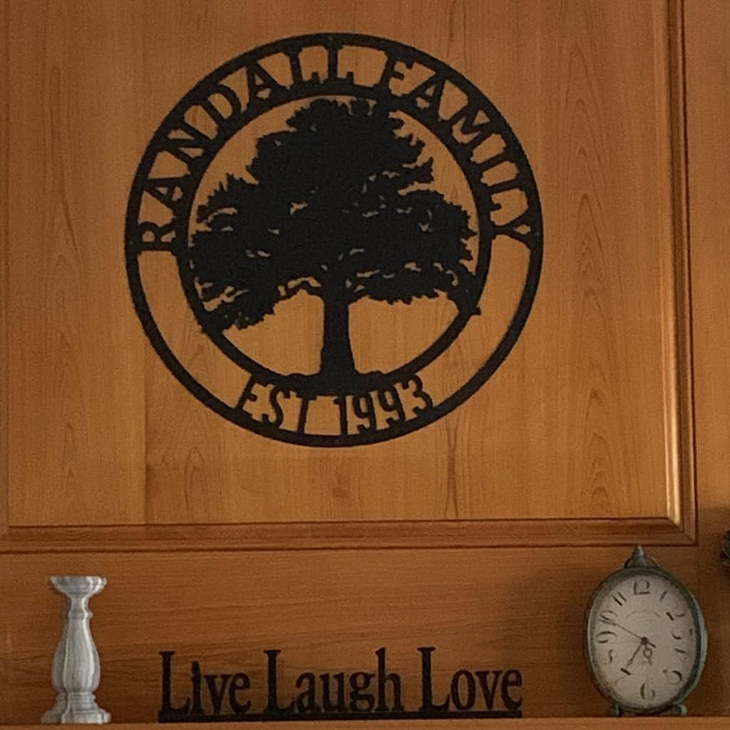 RealSteel Tree of Life Oak Tree, Custom Metal Signs for Outside, Est. Year Monogram, Personalized Metal Wall Decor, Last Name Sign, Family Name Sign, Dad Gift, Outdoor Garden Decor