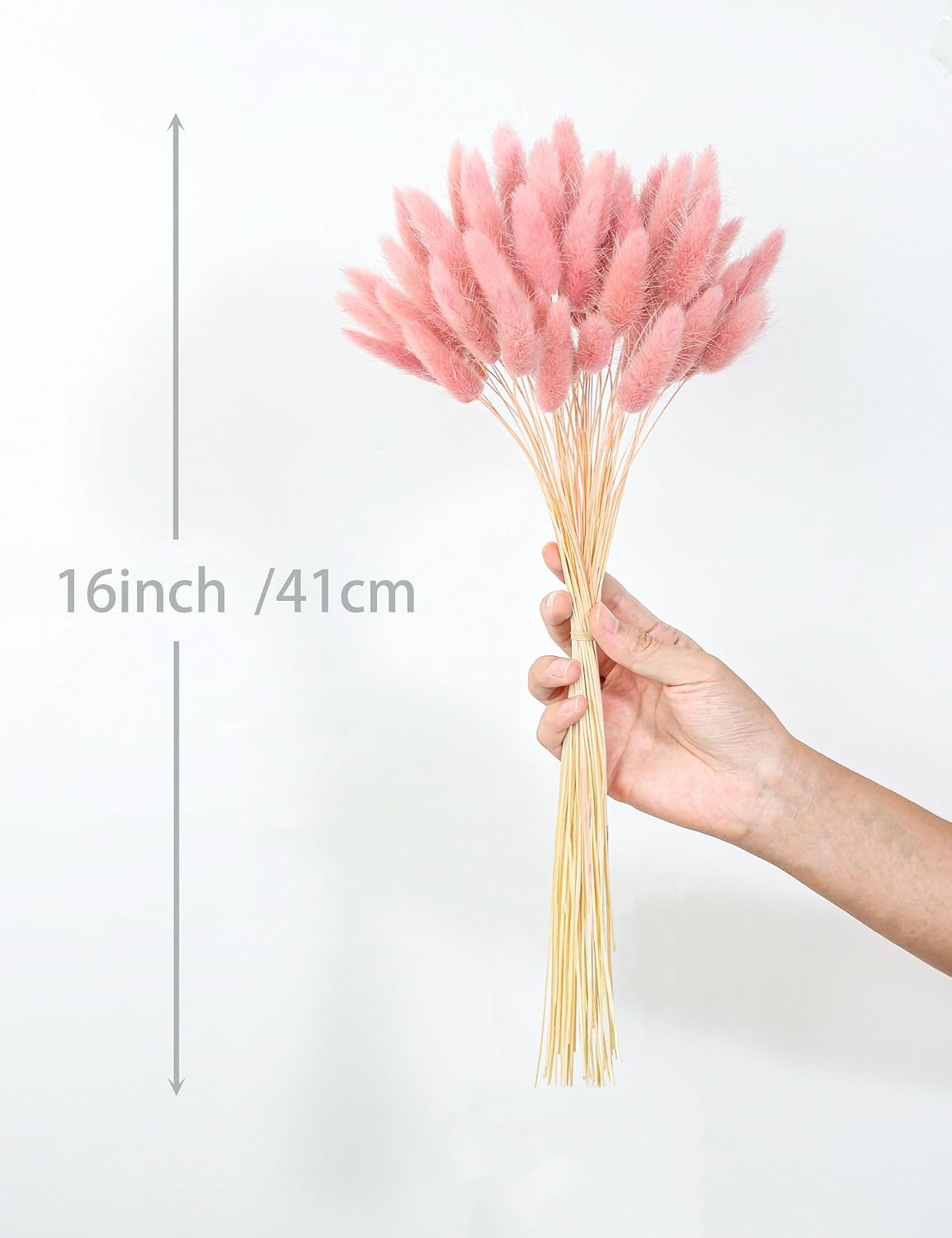 xin's convey 120pcs Dried Rabbit Tails, Dusty Pink Bunny Tails, Natural Bulk Dried Flowers for DIY Bohemian Wedding Rustic Party Decorations, Garlands, Cake Decorations. (Dusty Pink)