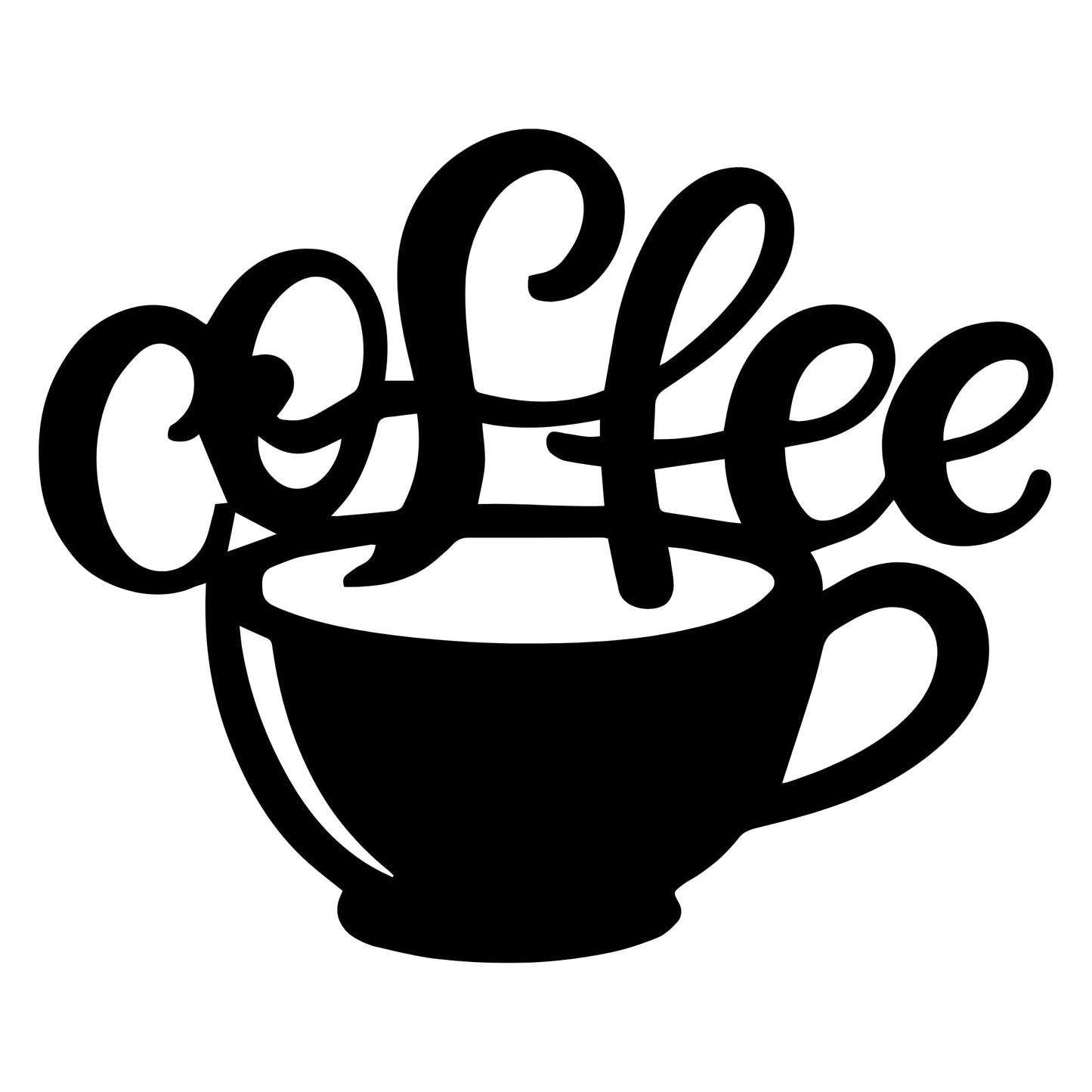 Coffee Cup Metal Wall Art for Kitchen Decor, Coffee Bar or Cafe Steel Sign