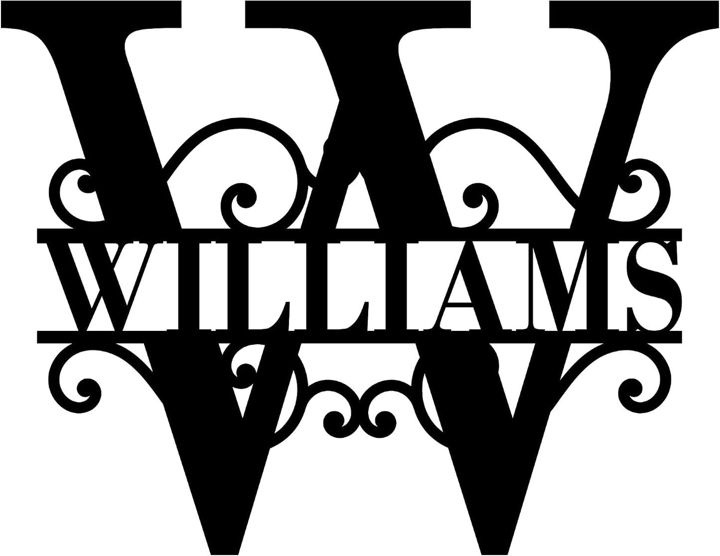 Custom Metal Name Sign, Personalized Family Monogram for Outside and Home | Personalized metal signs for outdoors, porch, patio, fence. Metal name signs for outside. Steel, 12-36 inch, no hardware.
