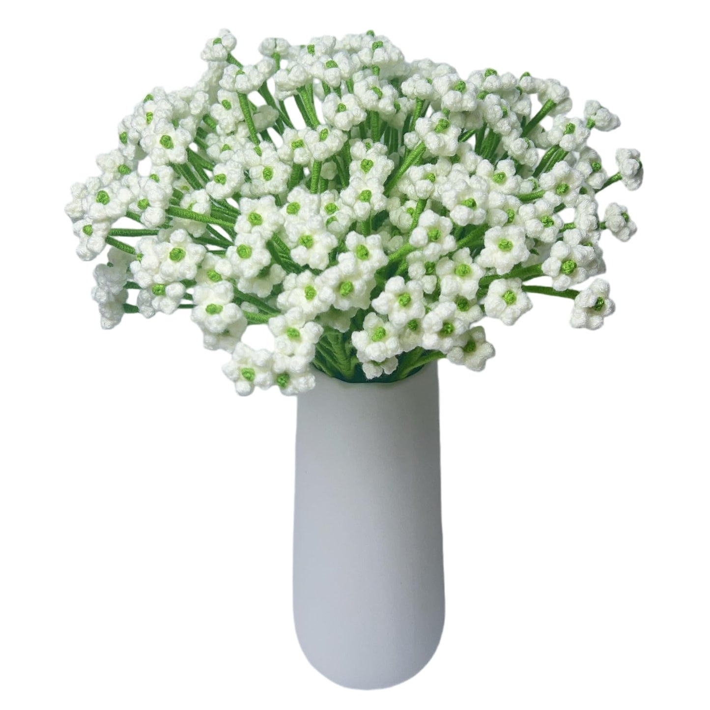 3Pcs Handmade Crochet Baby's Breath Bouquet, Bendable Stem Gypsophila, Forever Yarn Flower for Graduation Mother's Day Birthday Gift, Boho Farmhouse Desk Bedroom Home Decor(Pink)