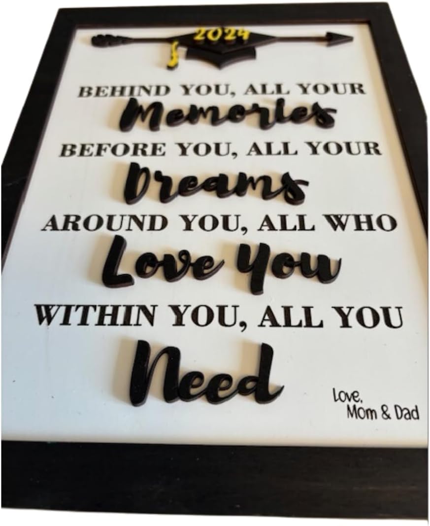 Graduation Keepsake Sign, Personalized Graduate Gift, 3D Laser Cut Message Board, Wall Hanging or Easel Display