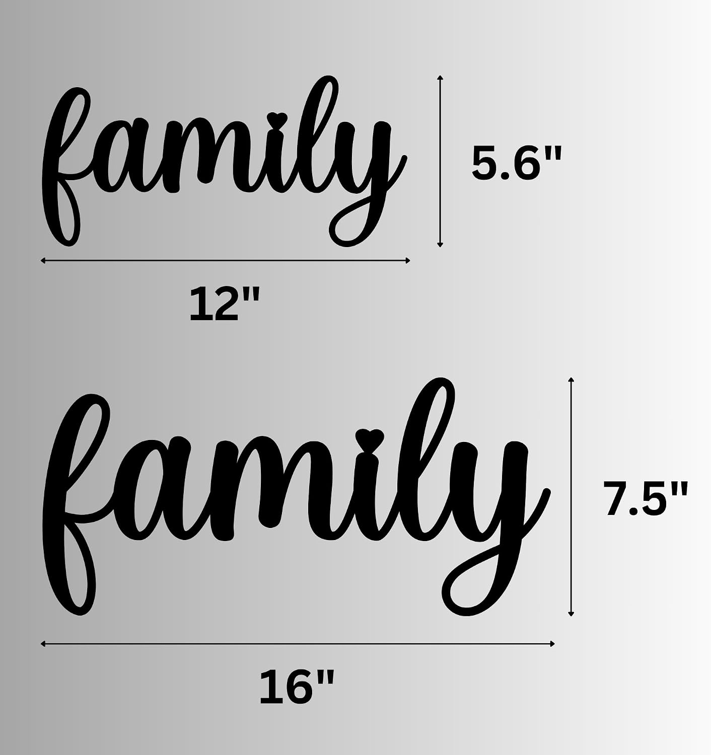 Farmhouse Family Metal Wall Sign, Handwritten Script Steel Wall Art, Rustic Home Decor for Entryway, Living Room, Kitchen, Indoor or Outdoor Use (16 Inches, Family3Joso)