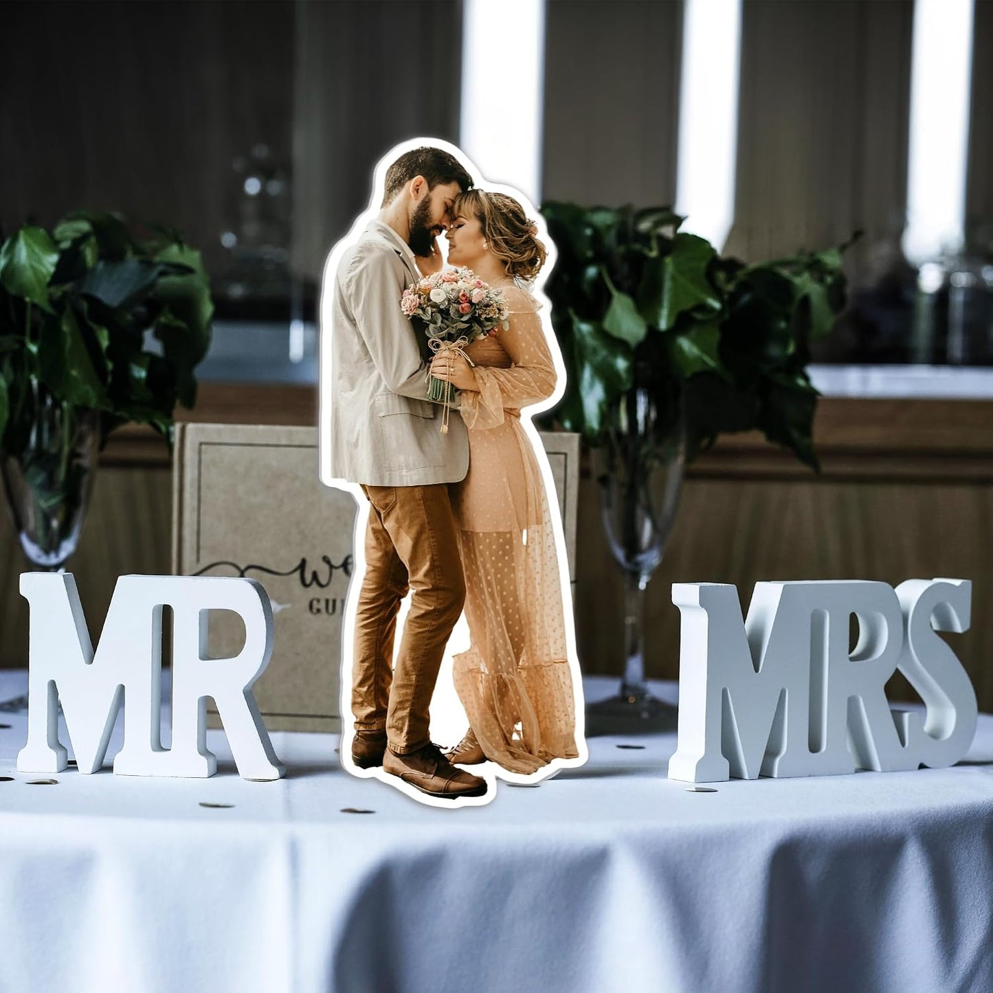 Custom Cardboard Cutout, Personalized Poster Display Stand, Anniversary Photo Table Centerpiece Party Supplies - Perfect for Wedding, Graduation, Birthday