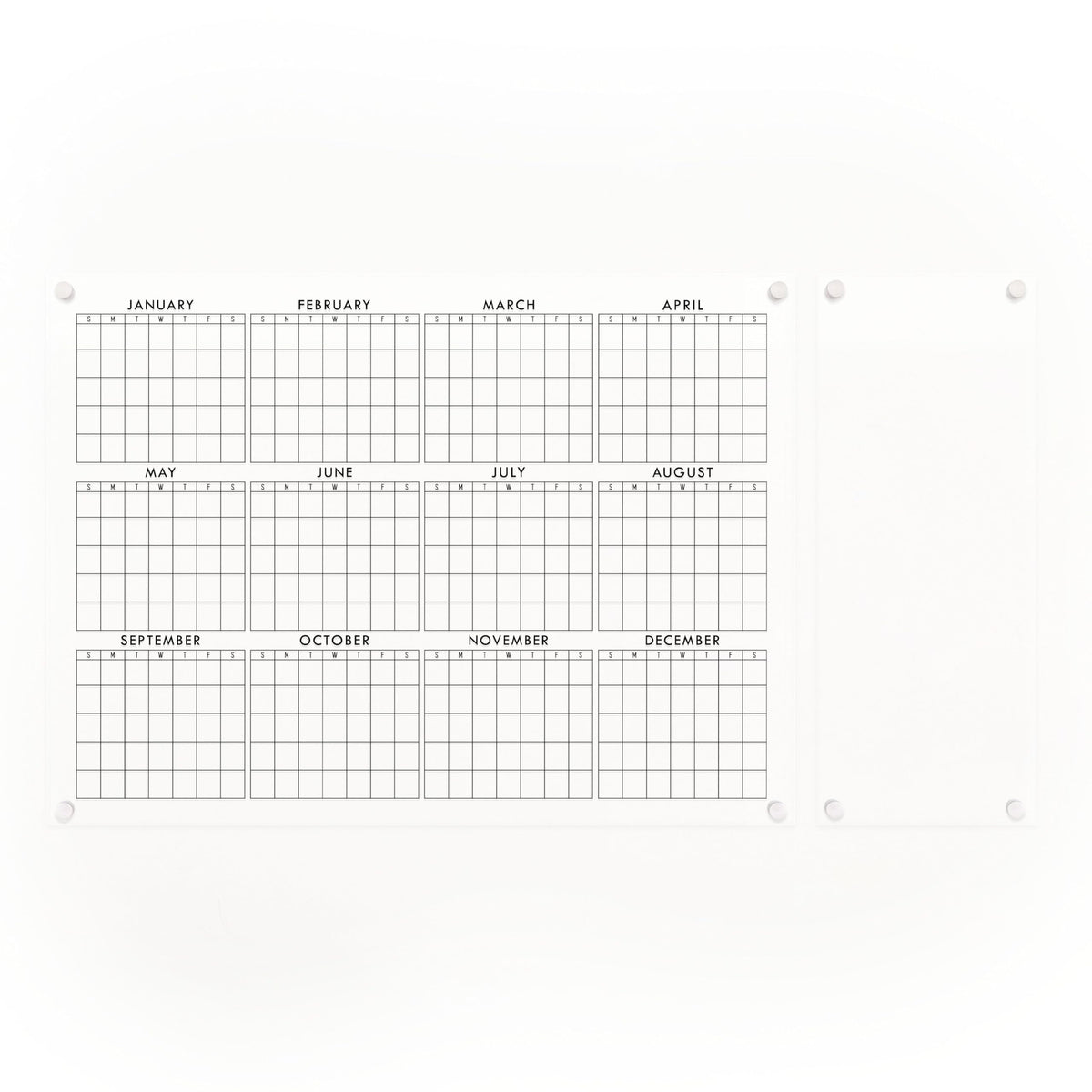 Full Year Wall Calendar, Yearly Wall Calendar 2025, Clear Wall Calendar, Acrylic Calendar, Dry Erase Calendar, Large 2025 Wall Calendar (Cursive, Champagne Gold, 31"x23" + 9"x23" slim board)