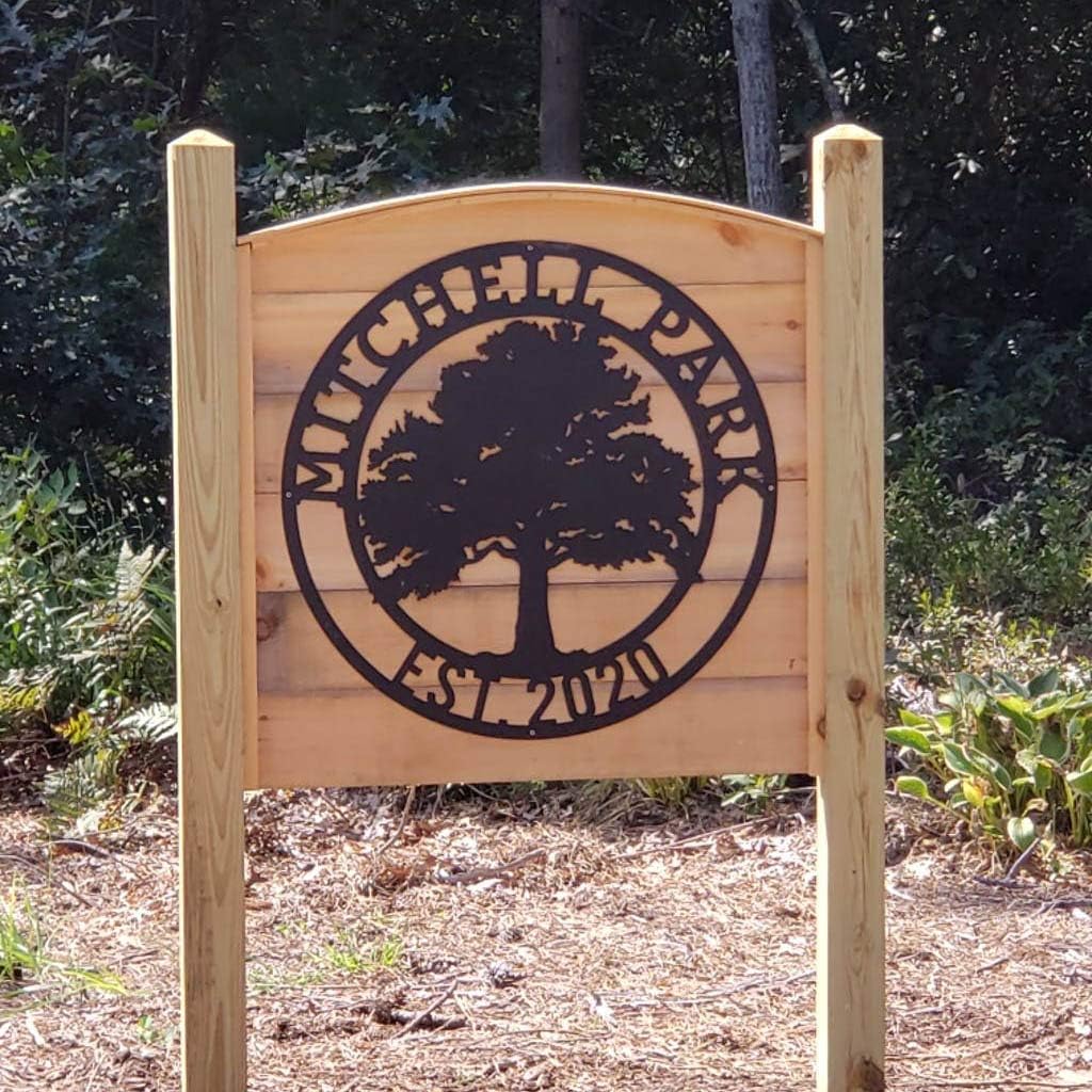 RealSteel Tree of Life Oak Tree, Custom Metal Signs for Outside, Est. Year Monogram, Personalized Metal Wall Decor, Last Name Sign, Family Name Sign, Dad Gift, Outdoor Garden Decor
