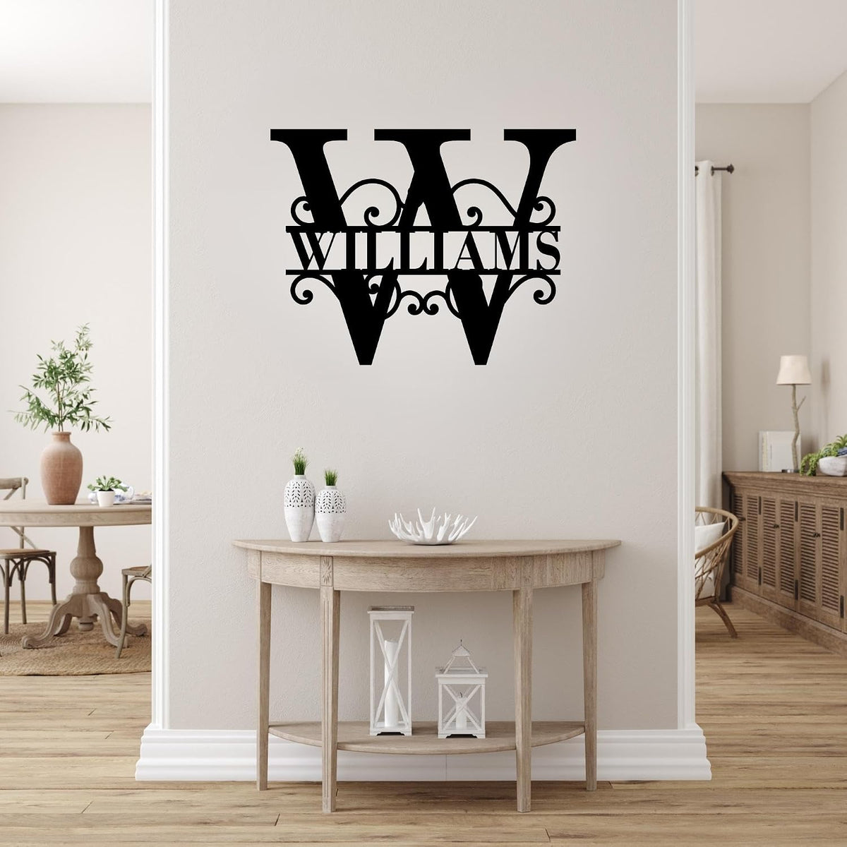 Custom Metal Name Sign, Personalized Family Monogram for Outside and Home | Personalized metal signs for outdoors, porch, patio, fence. Metal name signs for outside. Steel, 12-36 inch, no hardware.