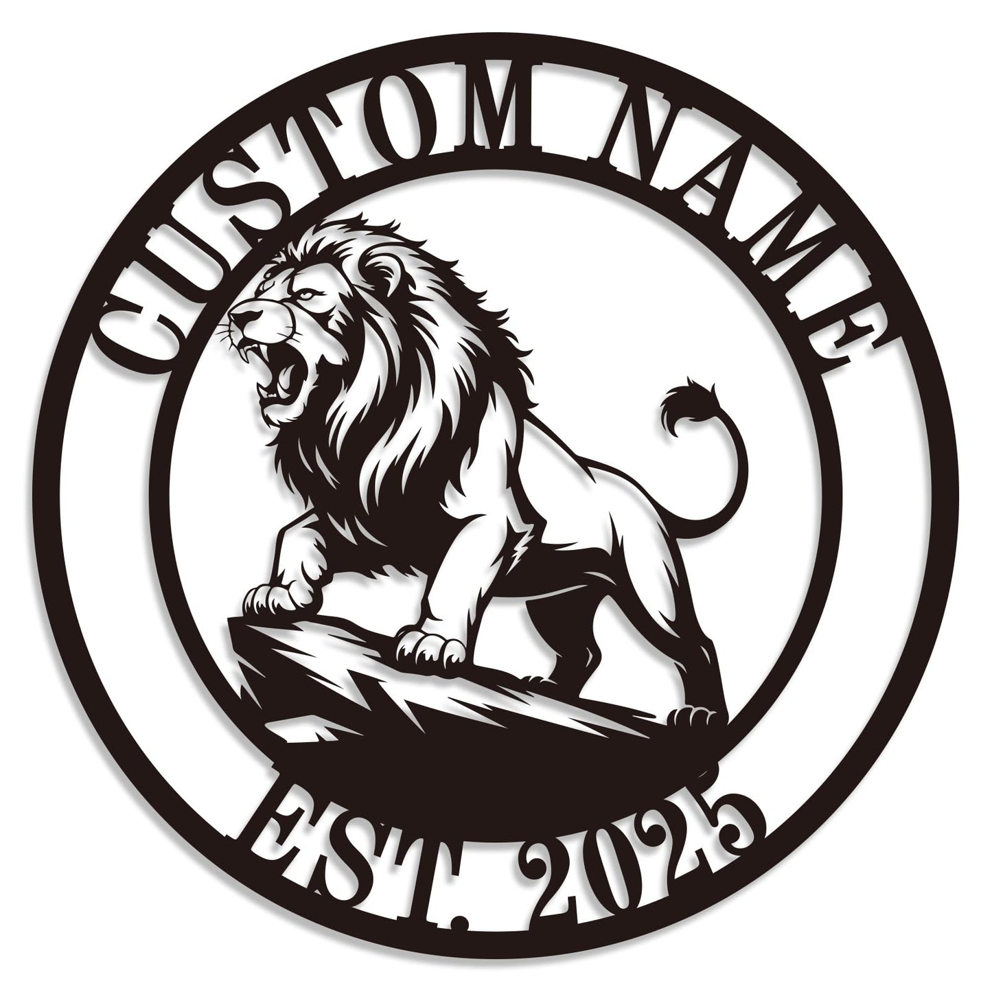 Personalized Lion Metal Sign，Customized Lion Decorative Wall Art ，Home Decor Wall，Animal Metal Wall Art, Wild Animal Decor Gift for Lion Lovers