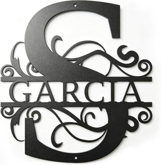 Custom Metal Name Sign, Personalized Family Name Sign, Metal Wall Art Outdoor, Custom Metal Signs for Outside, Last Name Signs for Home, Personalized Wedding Gifts for the Couple (Name Sign)