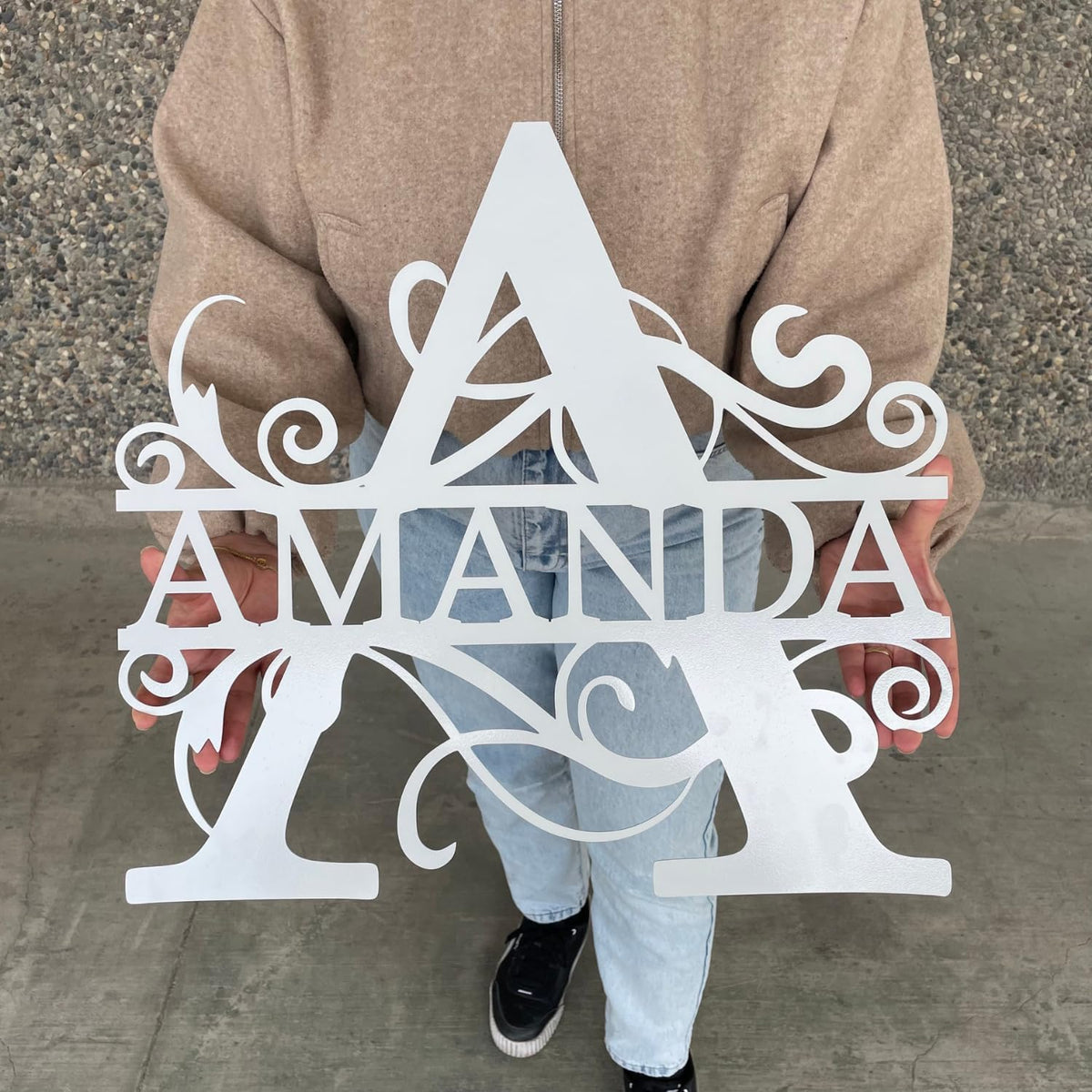 Personalized Metal Name Signs, Split Letter Monogram Wall Art Decor, Durable Steel Family Last Name Decor, Custom Signs Indoor or Outdoor, Personalized Wedding Gifts, Housewarming Gift