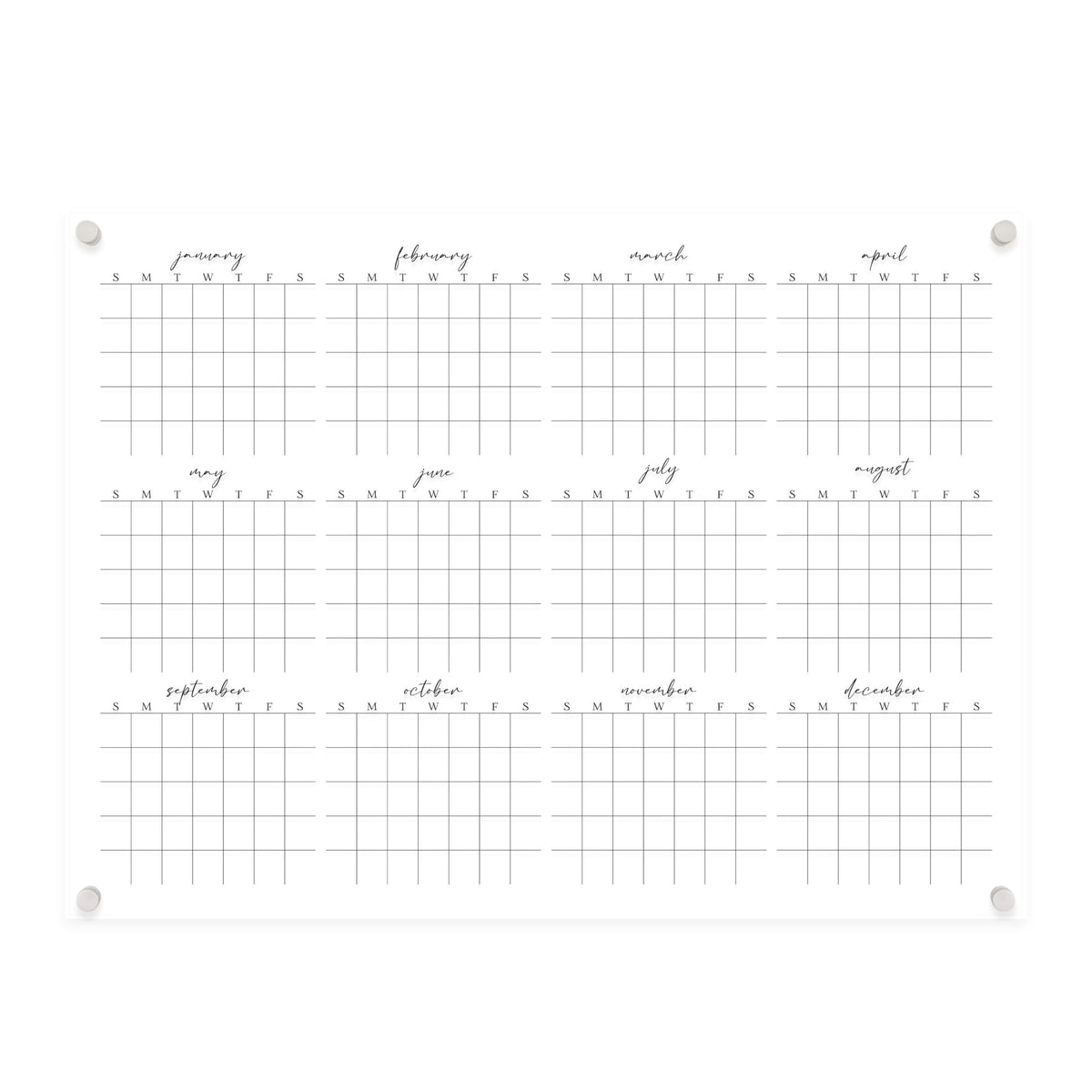 Full Year Wall Calendar, Yearly Wall Calendar 2025, Clear Wall Calendar, Acrylic Calendar, Dry Erase Calendar, Large 2025 Wall Calendar (Cursive, Champagne Gold, 31"x23" + 9"x23" slim board)