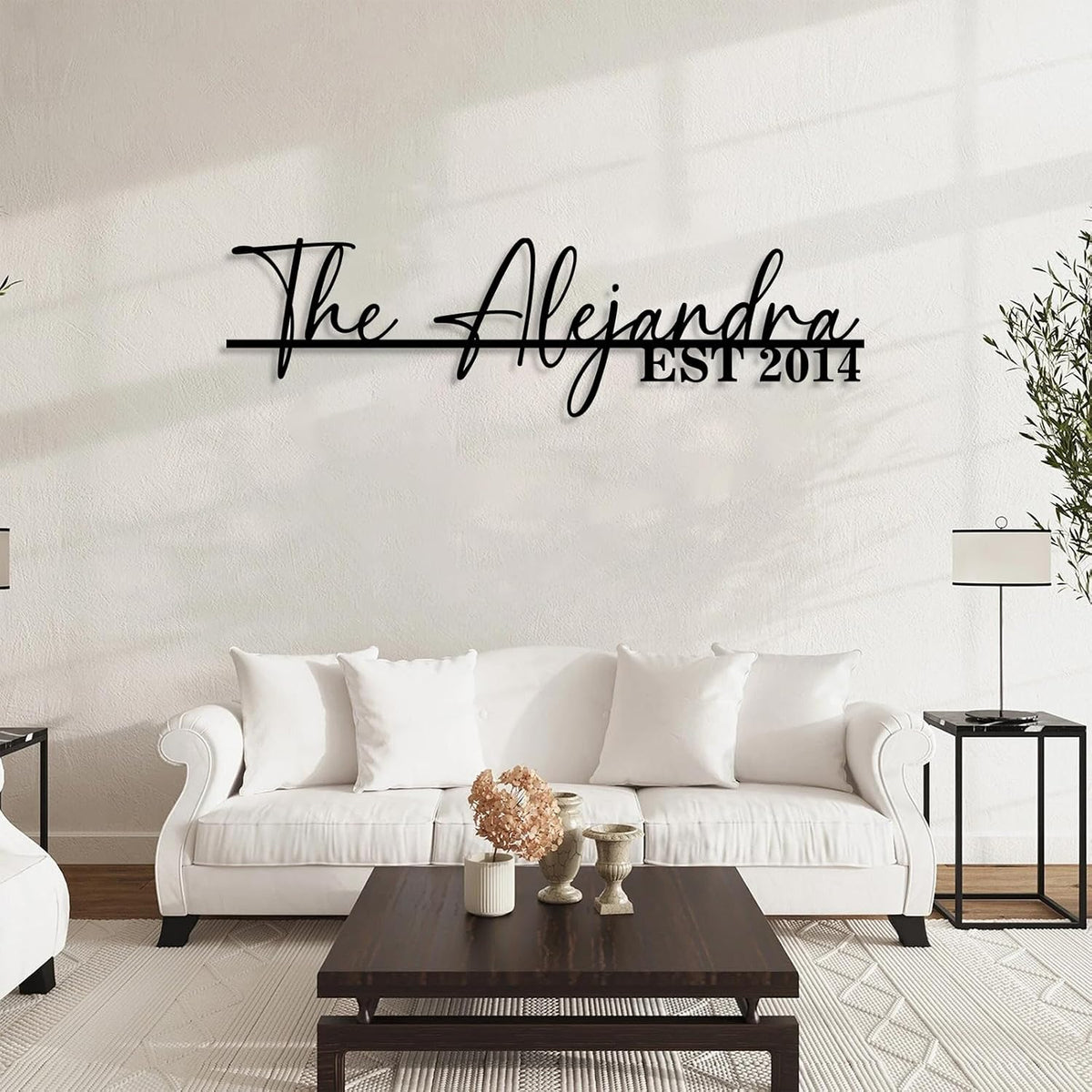 Personalized Family Name Sign, Custom Metal Sign, Last Name Signs for Home | Metal Wall Art | Wall Decor | Split Letter Monogram Sign | Home Letters | Wedding Gift | Housewarming Couples Gift