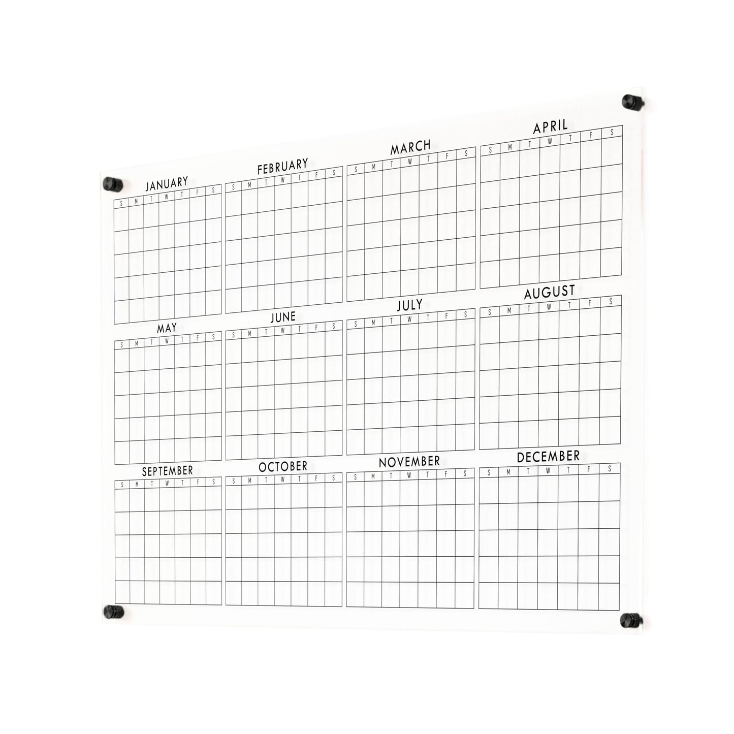 Full Year Wall Calendar, Yearly Wall Calendar 2025, Clear Wall Calendar, Acrylic Calendar, Dry Erase Calendar, Large 2025 Wall Calendar (Cursive, Champagne Gold, 31"x23" + 9"x23" slim board)