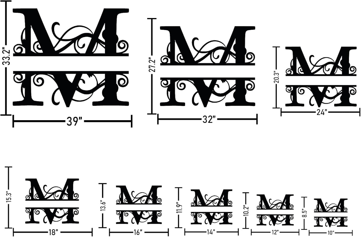 Personalized Metal Name Signs, Split Letter Monogram Wall Art Decor, Durable Steel Family Last Name Decor, Custom Signs Indoor or Outdoor, Personalized Wedding Gifts, Housewarming Gift