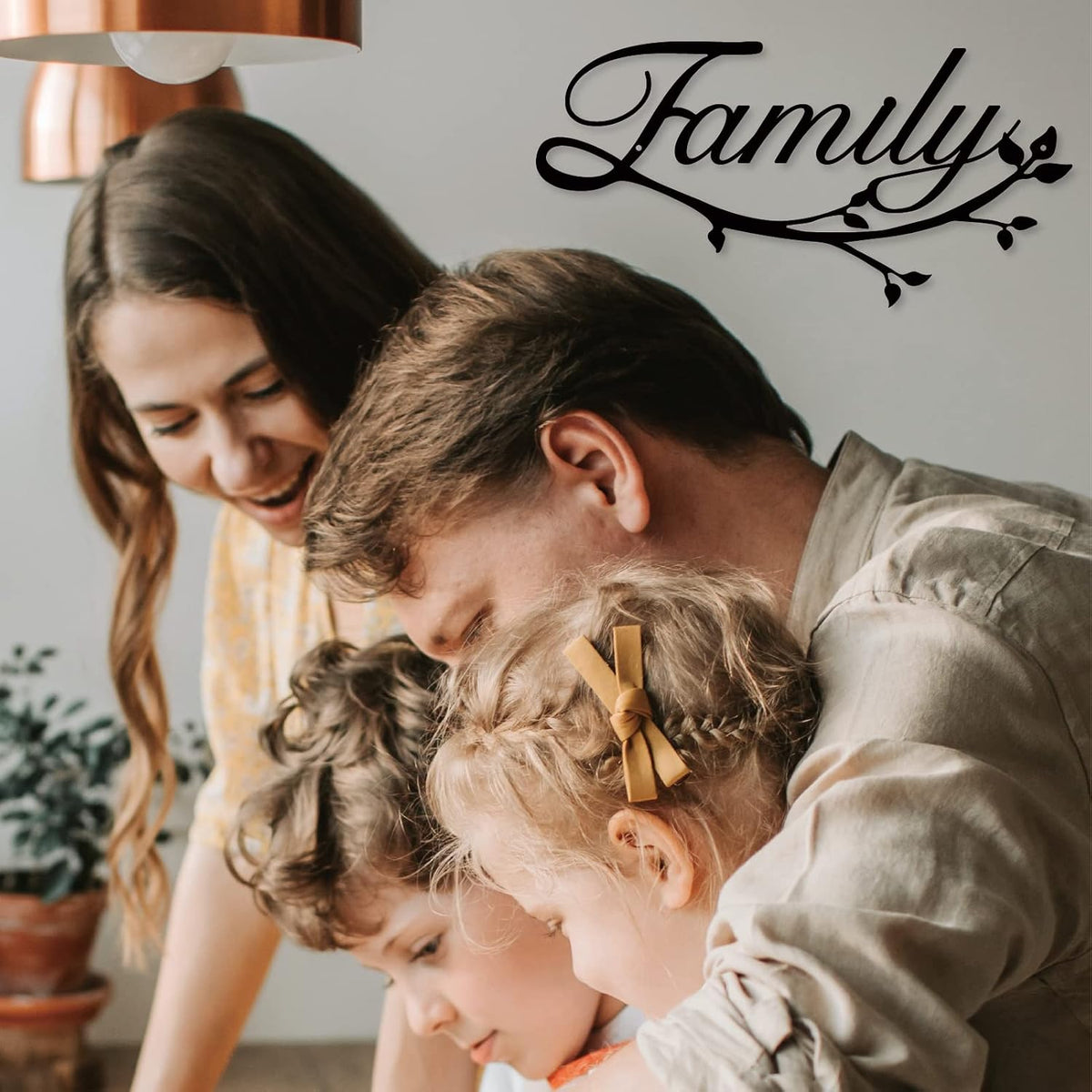 Metal Family Signs, Black, 12 x 7.99 inches, Modern Style, Wall Mount, Perfect for Home Decor, Gifts