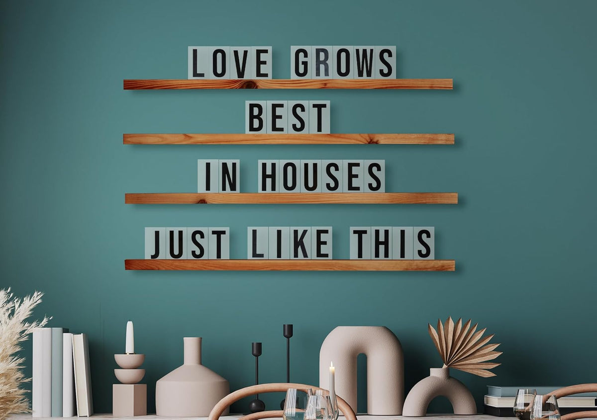 XL Letterboard Handcrafted Message Board for Wall Decor, Love Grows in a House Sign, Kids Room Art, Nursery Wall Decor, Wooden Wall Art for Living Room, Bedroom, Dining Room, Kitchen, Entryway