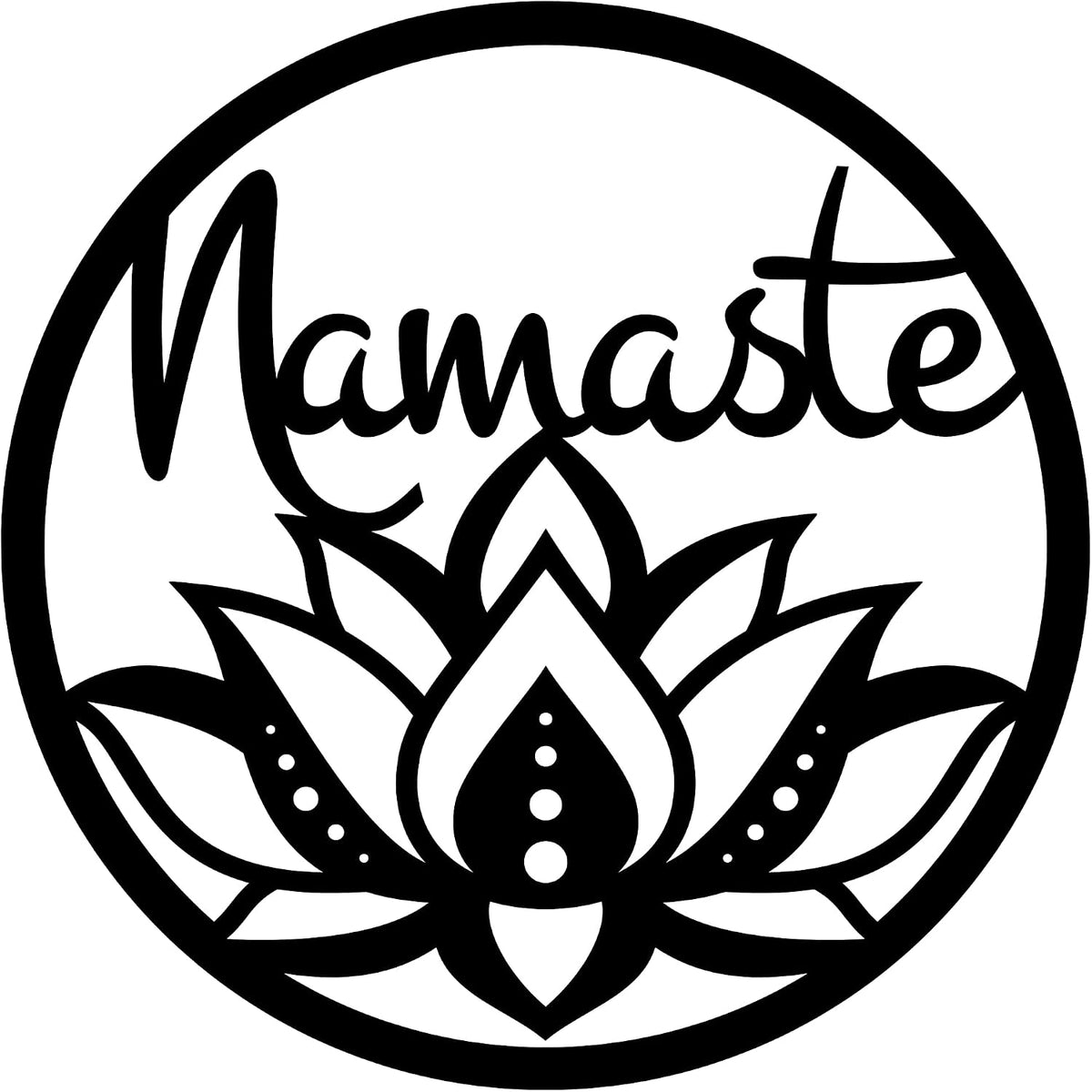 Namaste Lotus Flower Wall Hanging – Handmade Yoga Inspired Metal Décor, Boho Spiritual Artwork for Meditation Room, Mindfulness Studio, or Peaceful Home Accent