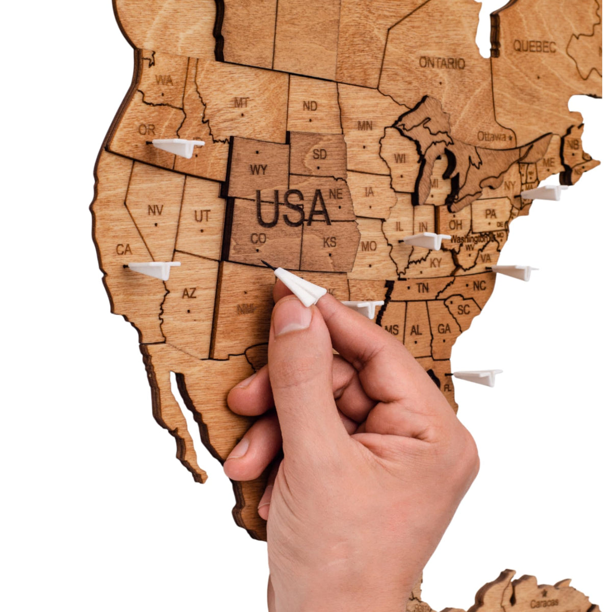 Enjoy The Wood 3D Wooden World Map Wall Art (Nature, L, Unframed) | Large Travel Map with Pins for Art Decor, Decorative Map of the World for Home, Office Travel Wall Art Housewarming Gift Idea