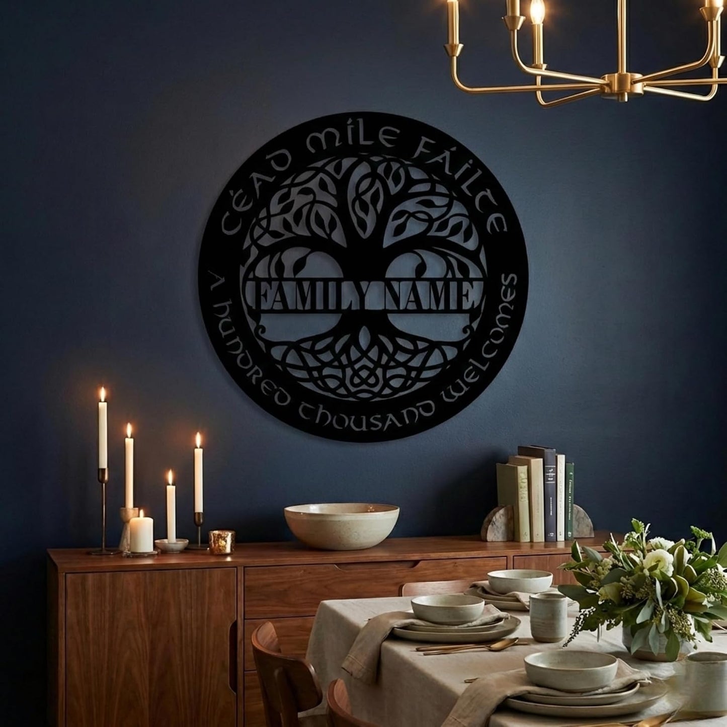 Personalized Celtic Tree of Life Metal Wall Art, Steel Sign | Customizable Celtic Tree of Life steel wall art, custom metal decor for meaningful home display or gifting.