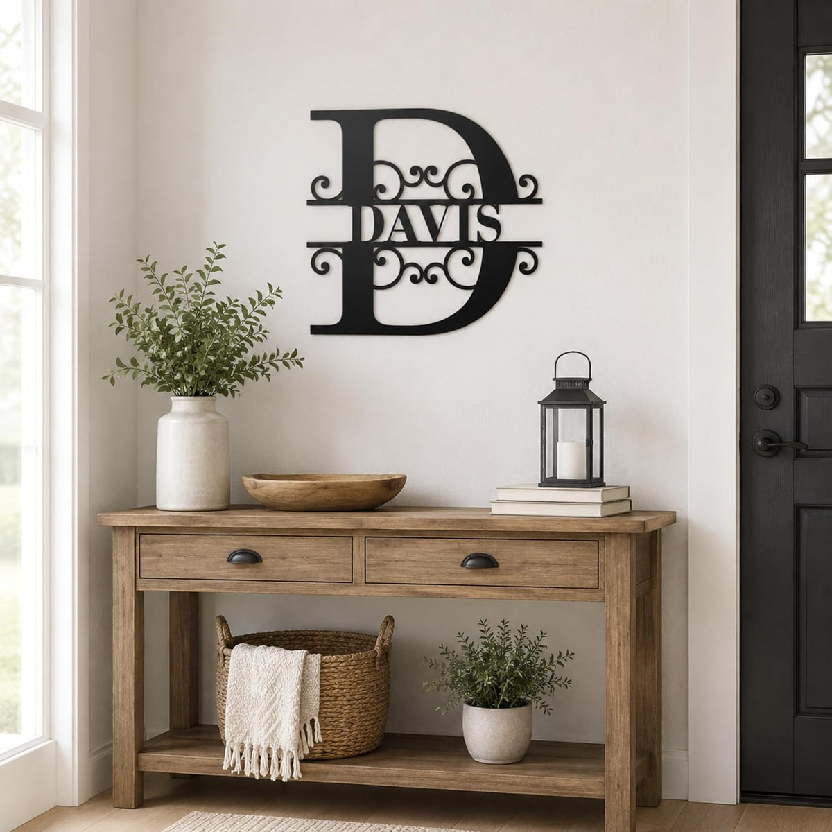 Custom Metal Name Sign, Personalized Family Monogram for Outside and Home | Personalized metal signs for outdoors, porch, patio, fence. Metal name signs for outside. Steel, 12-36 inch, no hardware.