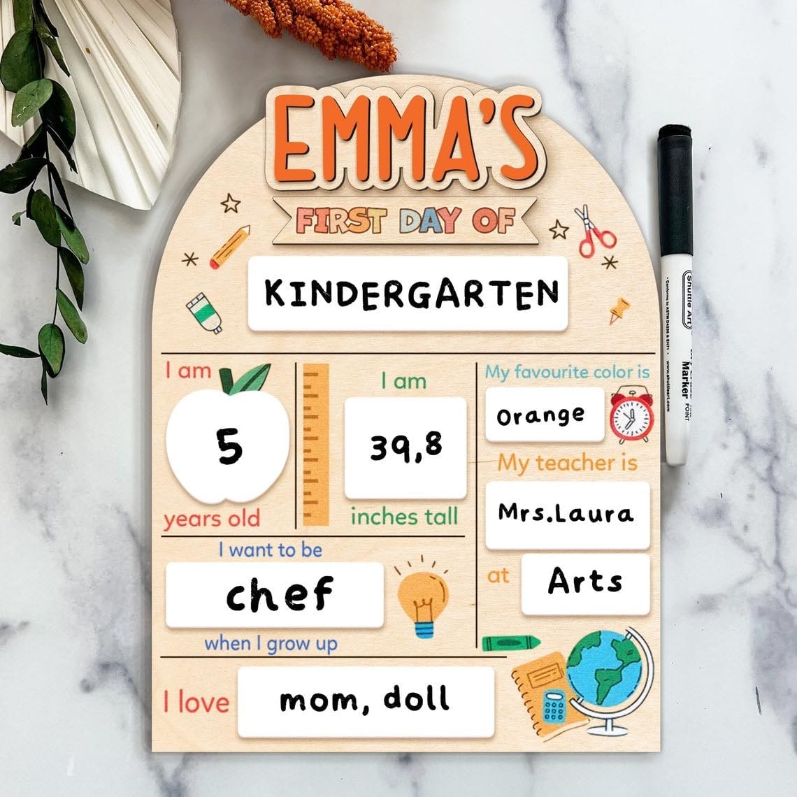 First and Last Day of School Board - Customizable Dry Erase Board, Reusable Photo Prop, Must-Have First Day of School Sign, Perfect Back to School Gift 2025