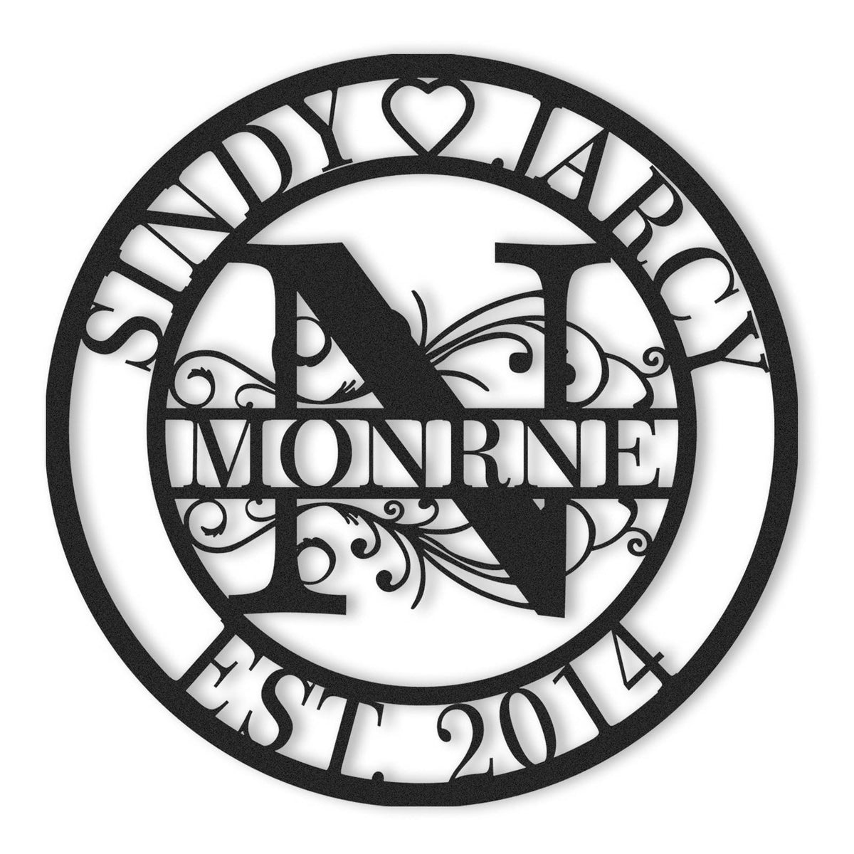 Personalized Family Name Sign, Custom Metal Sign, Last Name Signs for Home | Metal Wall Art | Wall Decor | Split Letter Monogram Sign | Home Letters | Wedding Gift | Housewarming Couples Gift