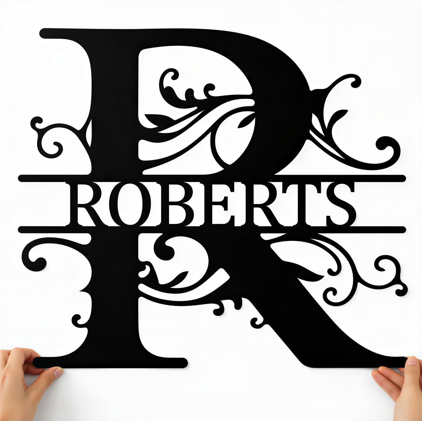 Personalized Metal Name Signs, Split Letter Monogram Wall Decor, Custom Last Name Sign, Family Name Sign for Outdoor, Personalized Wedding Gift, Garden Decor, Metal Wall Art, Housewarming Gift (MonogramDesign_8)