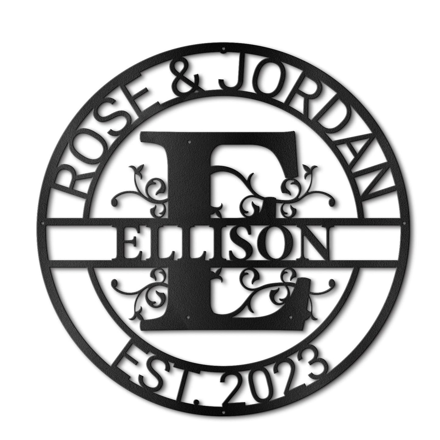 Custom Metal Name Sign Metal Wall Art Split Letter Monogram Wall Art Personalized Wedding Gift Fire Pit Outdoor Decor Cabin Sign