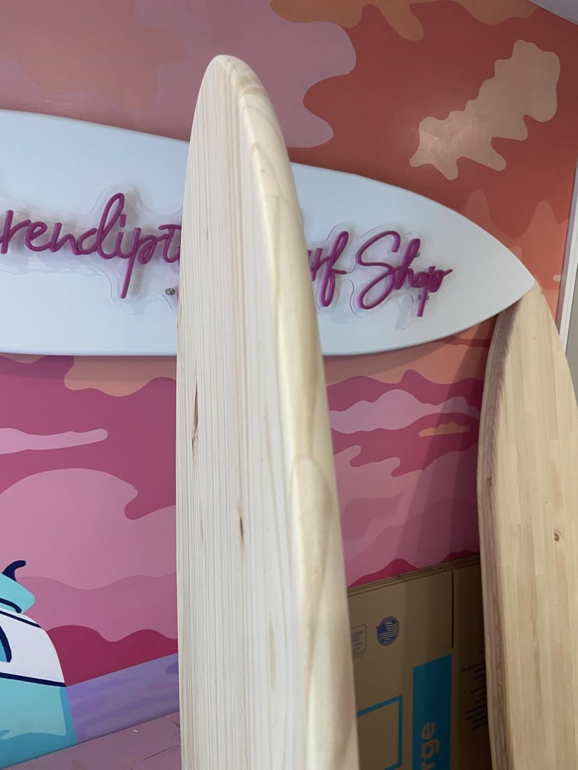 Large 6 foot pine wood Longboard style Unfinished surfboard for wall art decor sign gift ships fast 3/4 thick