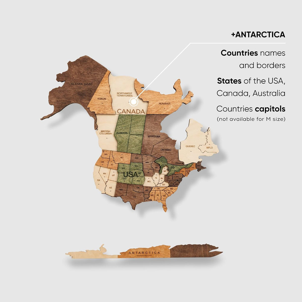 Enjoy The Wood 3D Wooden World Map Wall Art (Nature, L, Unframed) | Large Travel Map with Pins for Art Decor, Decorative Map of the World for Home, Office Travel Wall Art Housewarming Gift Idea