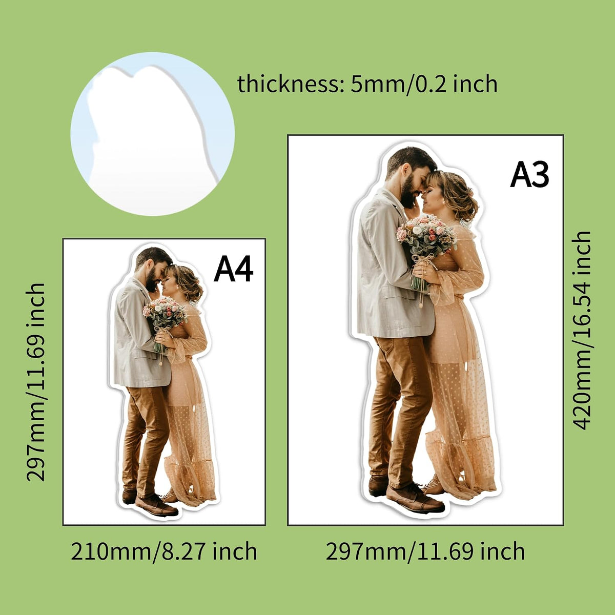 Custom Cardboard Cutout, Personalized Poster Display Stand, Anniversary Photo Table Centerpiece Party Supplies - Perfect for Wedding, Graduation, Birthday