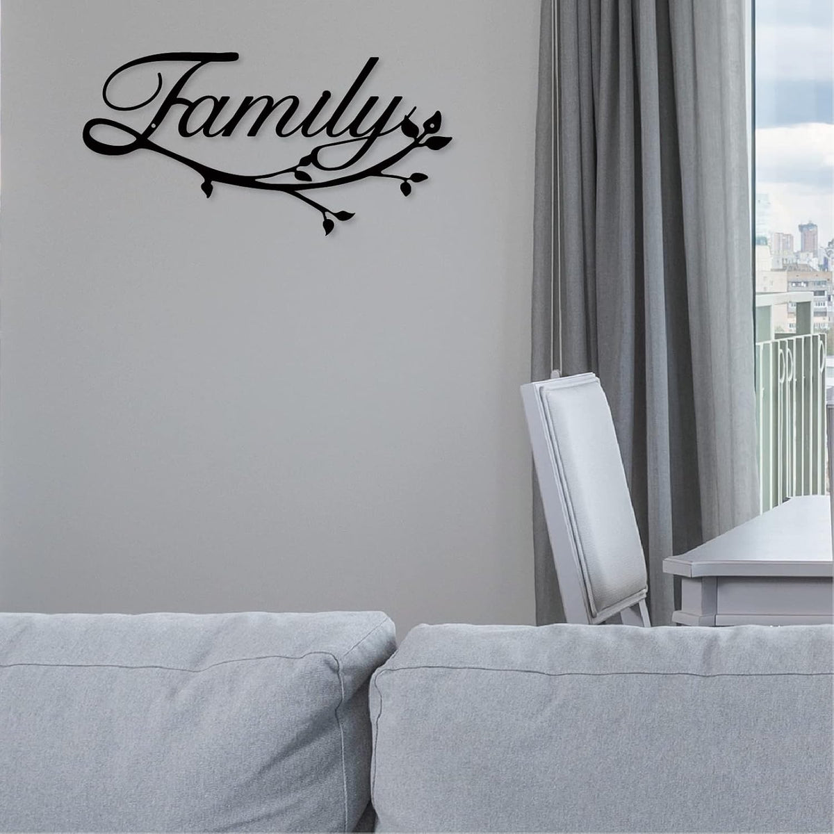 Metal Family Signs, Black, 12 x 7.99 inches, Modern Style, Wall Mount, Perfect for Home Decor, Gifts