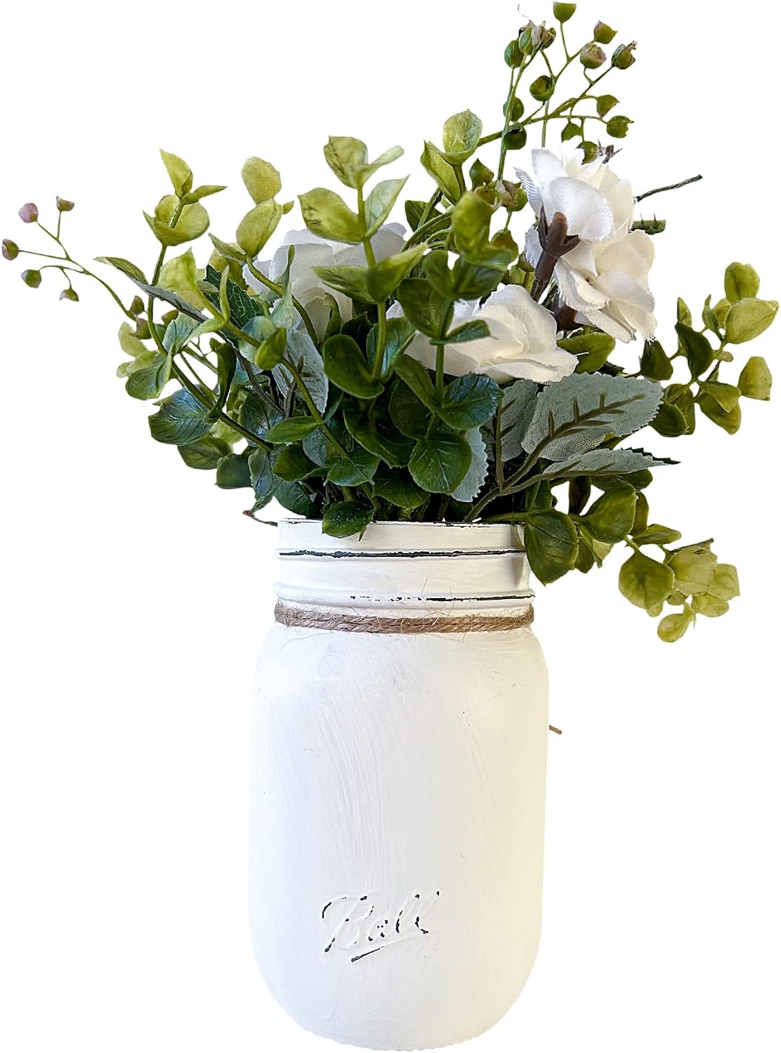 Hello Sweet Cheeks Bathroom Decor for Bathroom | Pint 16 oz, 7" Height | Hand Painted and Distressed Mason Jar Decor with Artificial Flowers | Rustic Farmhouse Funny Bathroom Decor for Shelf