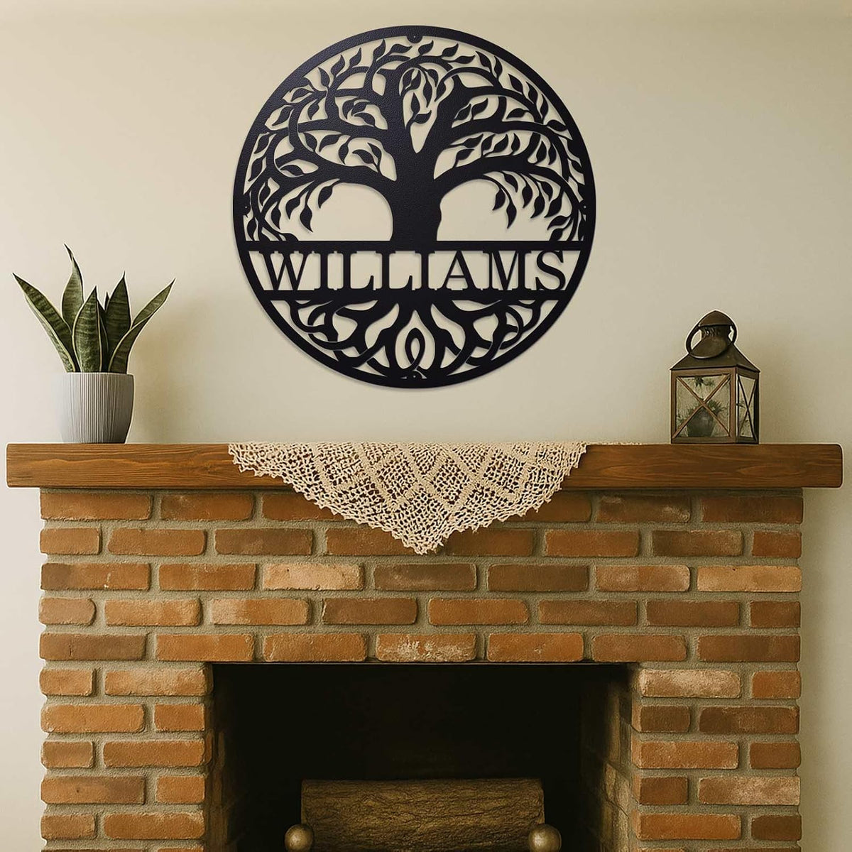 Established Family Tree Name Sign, Personalized Metal Signs Tree of Life Wall Art Decor, Customized Family Names