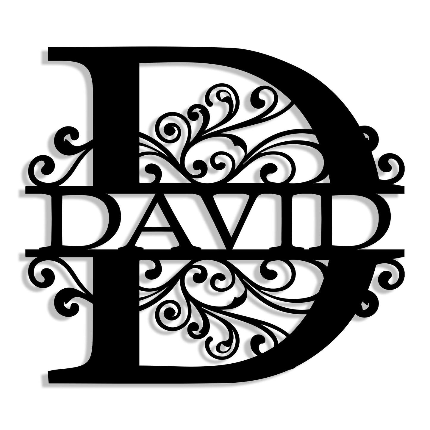 Personalized Metal Monogram Sign, Split Letter Monogram Wall Art Decor, Personalized Metal Name Signs, Custom Family Last Name Decor for Outdoor Indoor, Customized Wedding Gift, Housewarming Gift