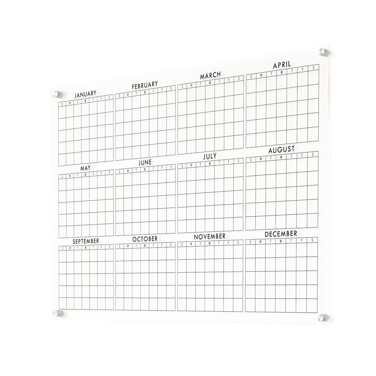 Full Year Wall Calendar, Yearly Wall Calendar 2025, Clear Wall Calendar, Acrylic Calendar, Dry Erase Calendar, Large 2025 Wall Calendar (Cursive, Champagne Gold, 31"x23" + 9"x23" slim board)