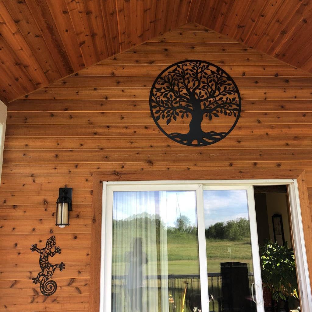 RealSteel Tree of Life Metal Wall Art – Rustic Farmhouse Indoor Outdoor Home & Garden Décor | Spiritual Family Wall Hanging | Housewarming, Wedding & Anniversary | Made in USA