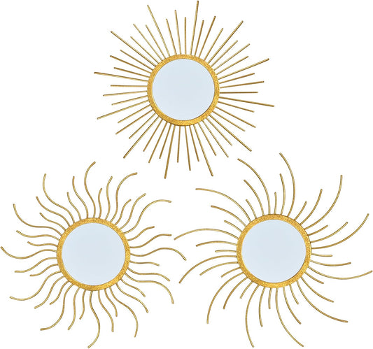 Mirror Decor Sunburst Mirrors Metal Sun Mirror Wall Decor Wall Mirror Home Decorative Wall Art for Living Room Bedroom Entryway