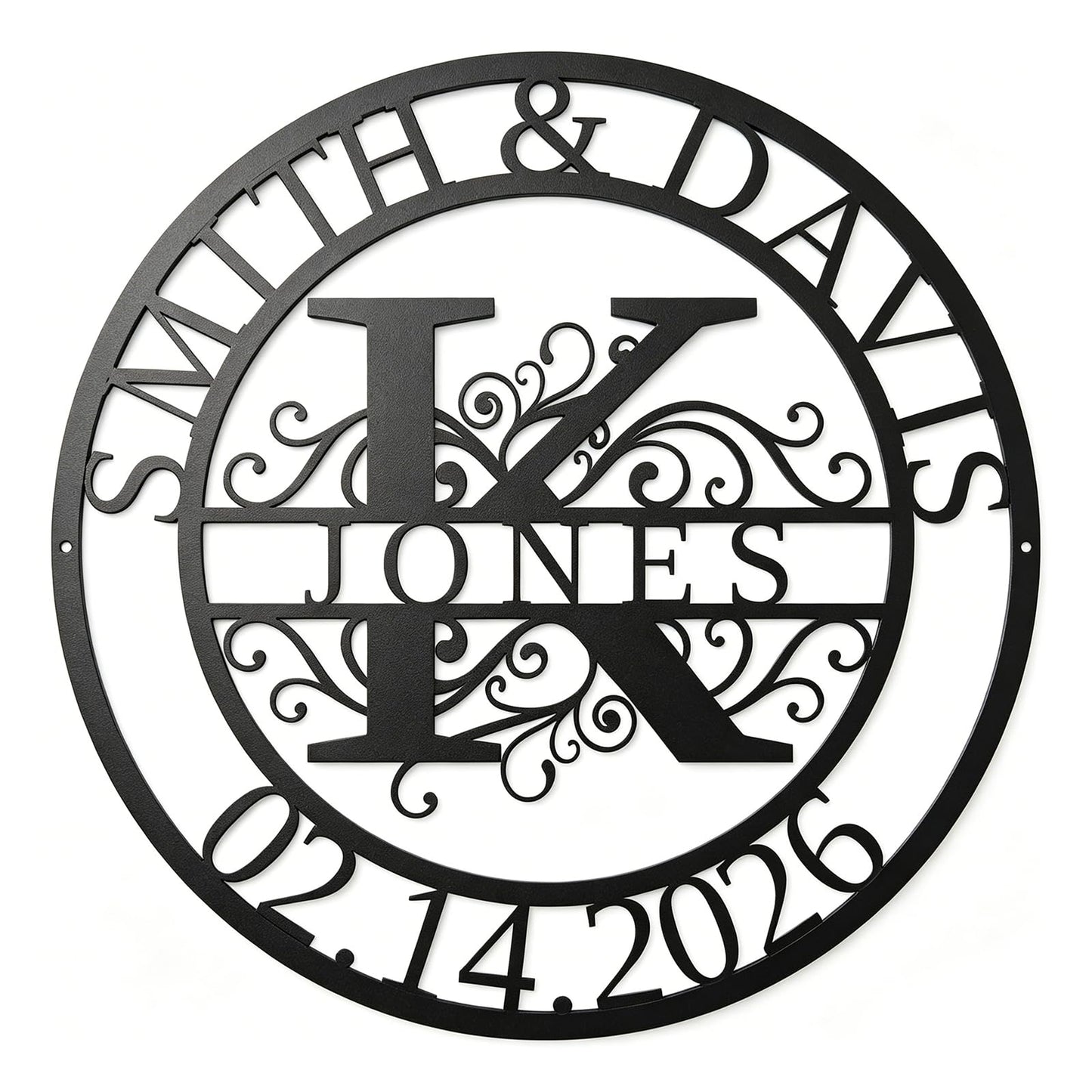 Personalized Wedding Gifts for the Couple, Custom Metal Name Sign, Family Name Sign, Personalized Wedding Gift, Wedding Gifts for Couples 2026, Metal Wall Art Outdoor (Round Name Sign)