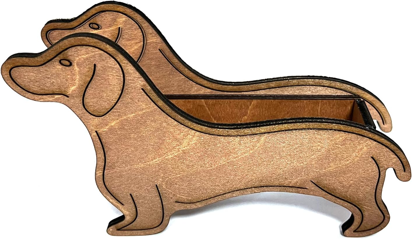 Personalized Wood Business Card Holder for Desk,Desk Name Plate Personalized,Name Plate for Desk,Business Card Holder Display for Desk (Dog)