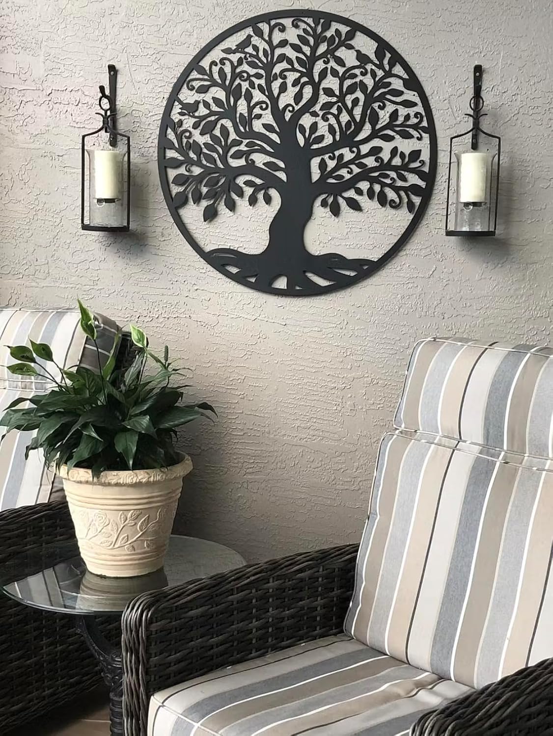 RealSteel Tree of Life Metal Wall Art – Rustic Farmhouse Indoor Outdoor Home & Garden Décor | Spiritual Family Wall Hanging | Housewarming, Wedding & Anniversary | Made in USA