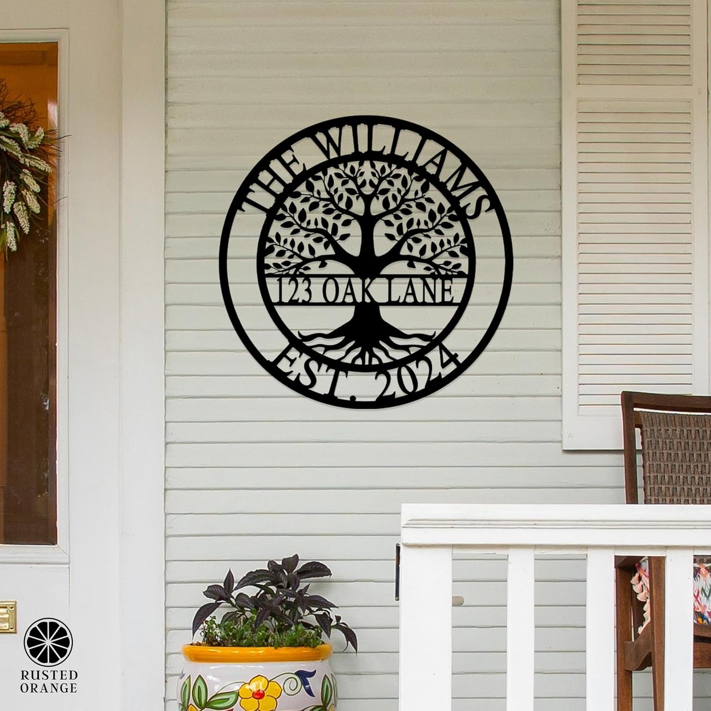 Established Family Tree Metal Sign – Custom Last Name Wall Decor for Home, Established Family Name Sign, Personalized Home Tree Wall Art (15")