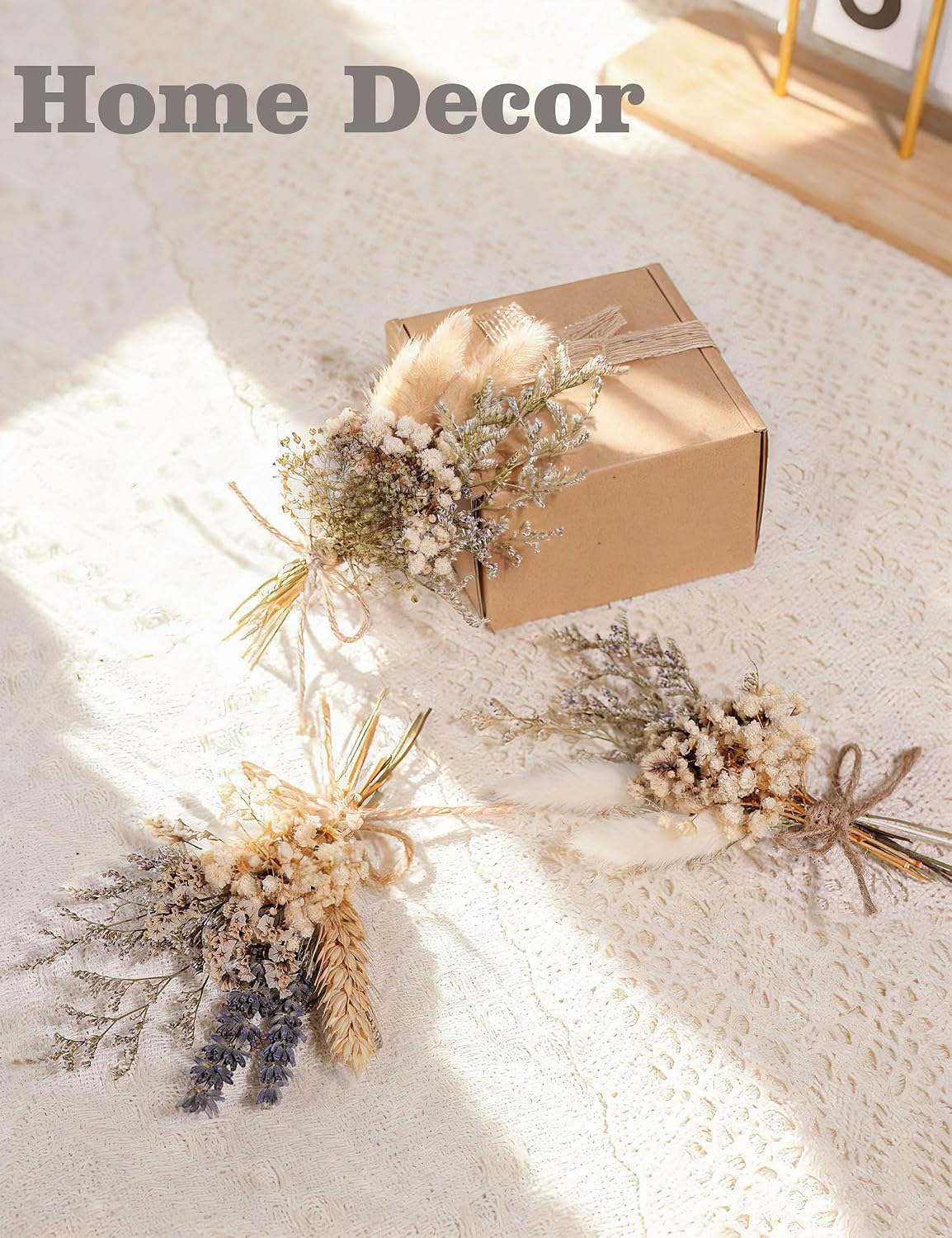 xin's convey Mini Flower Bouquet Set (12pcs), Cake Bouquet, Dried Flower Decoration, Shooting Prop, Envelope Decoration Dried Flower(Primary Colour)