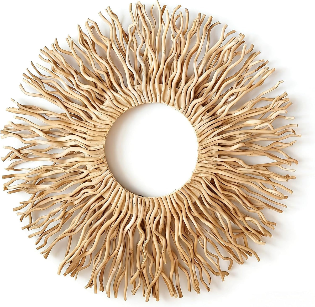 BDJBXK Large Boho Wall Art Decor – Unique Handmade Sunburst Mulberry Branch 27in Wall Art for Living Room, Bedroom, Office, Farmhouse & Home Décor