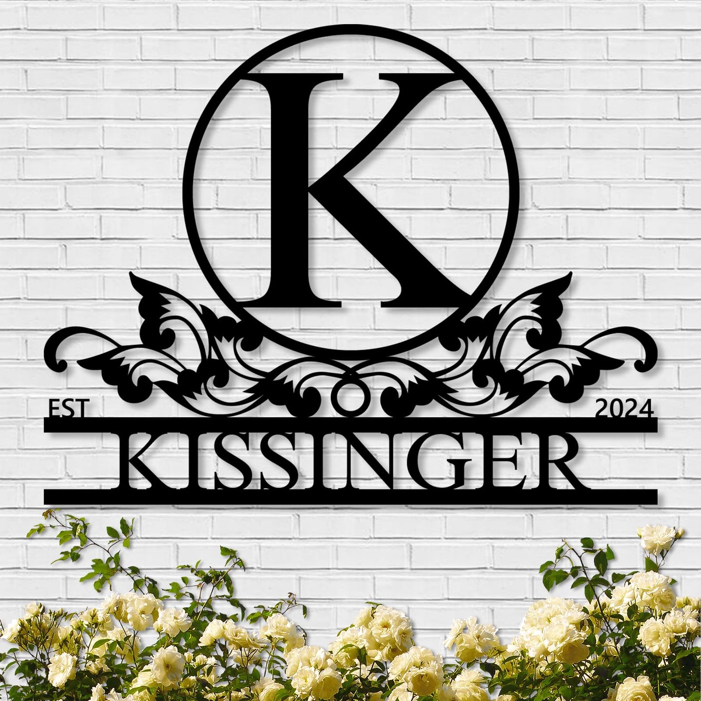 Personalized Family Name Sign, Custom Metal Sign, Last Name Signs for Home | Metal Wall Art | Wall Decor | Split Letter Monogram Sign | Home Letters | Wedding Gift | Housewarming Couples Gift