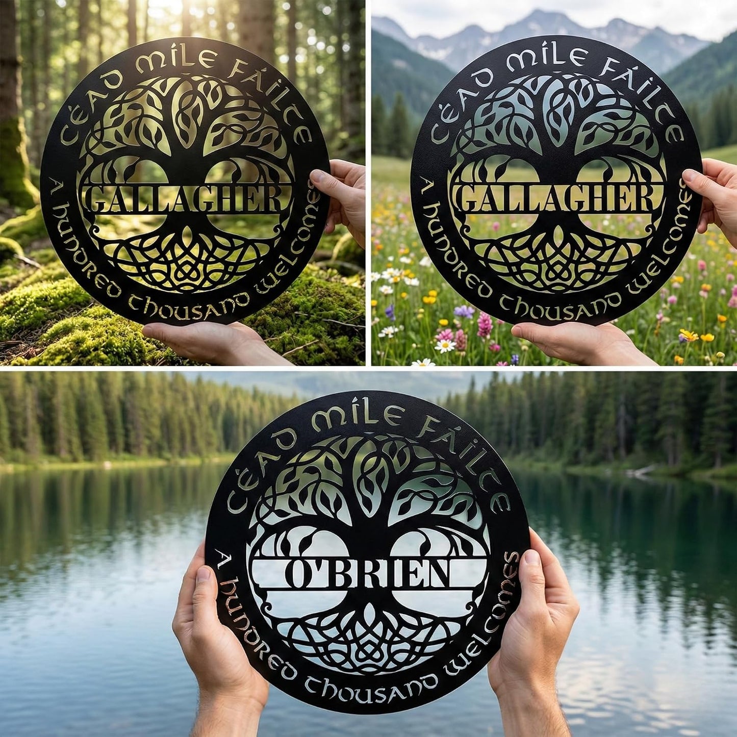 Personalized Celtic Tree of Life Metal Wall Art, Steel Sign | Customizable Celtic Tree of Life steel wall art, custom metal decor for meaningful home display or gifting.